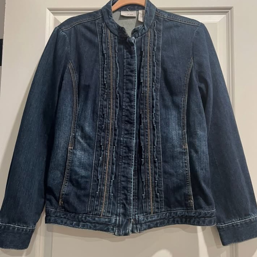 Chico's Platinum Blue Jean Jacket